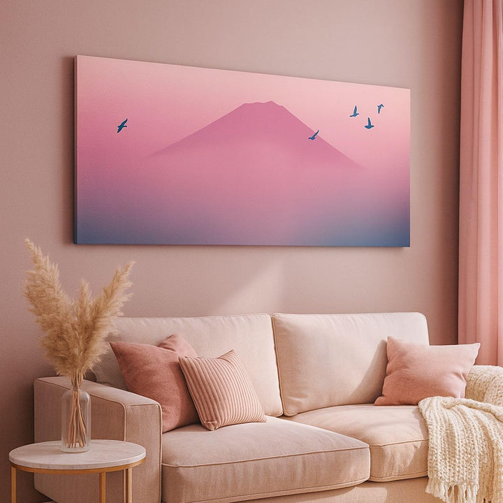 Wandbilder Dekoration Wohnzimmer Vulkan Vogel Natur Panorama Bilder auf Leinwand 120x50cm Leinwandbi