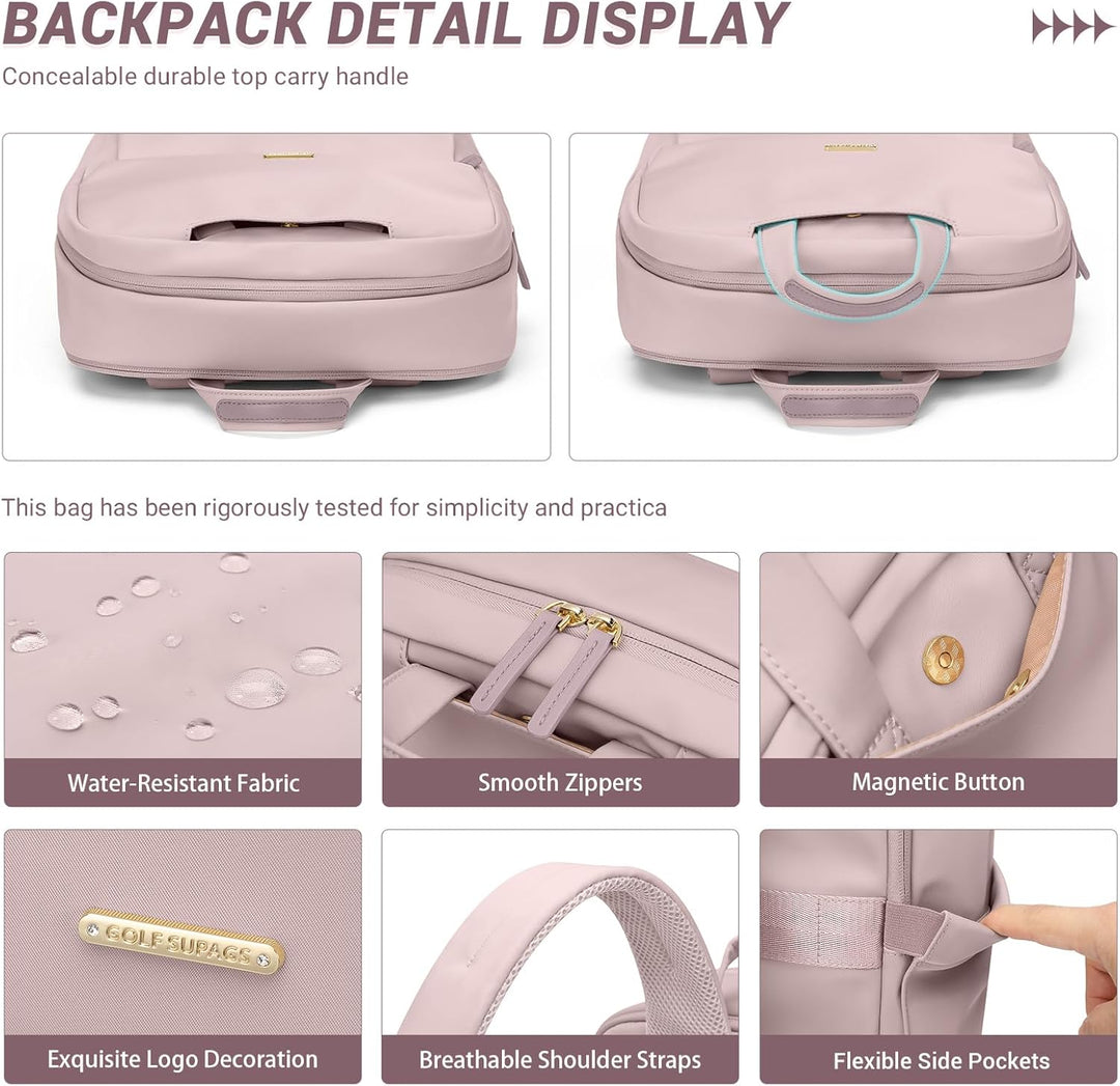 GOLF SUPAGS Laptop Rucksack für Damen Casual Daypack für Reise Arbeit Schulrucksack Teenager passend