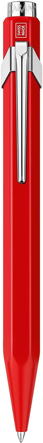 Caran d'Ache Kugelschreiber 849 Classic Line Rot lackiert Strichstärke: M, Schriftfarbe: Blau, Länge