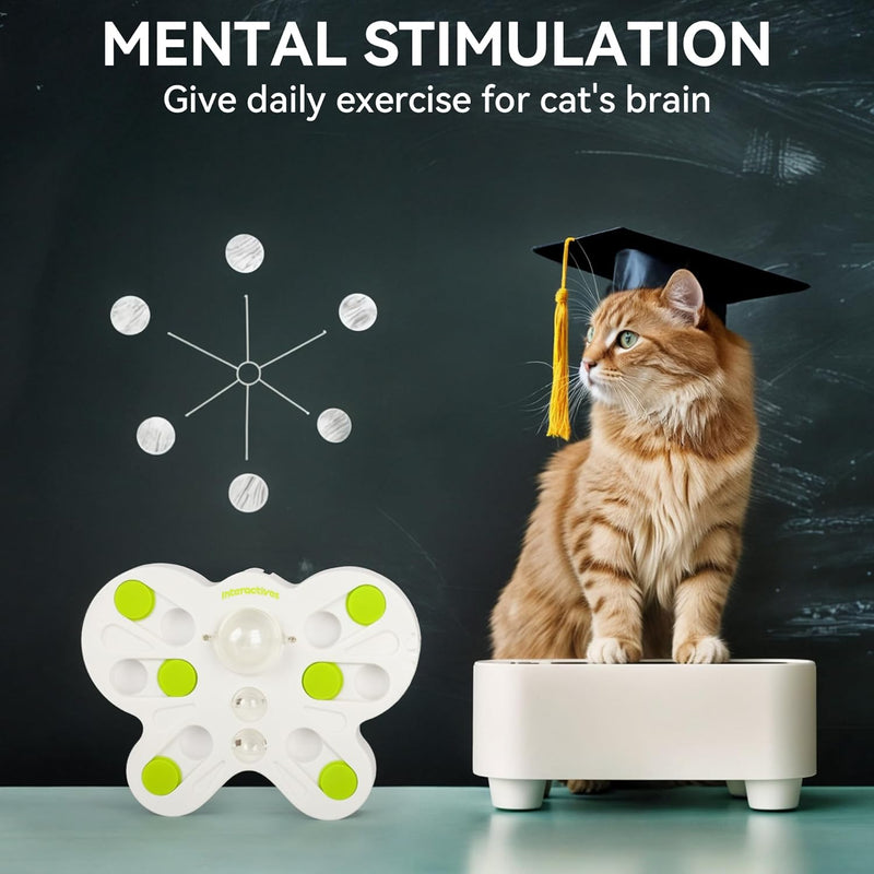 ALL FOR PAWS Interactives Katzen-Futterstation Puzzle (Schmetterling Katzen-Futterstation Puzzle), S