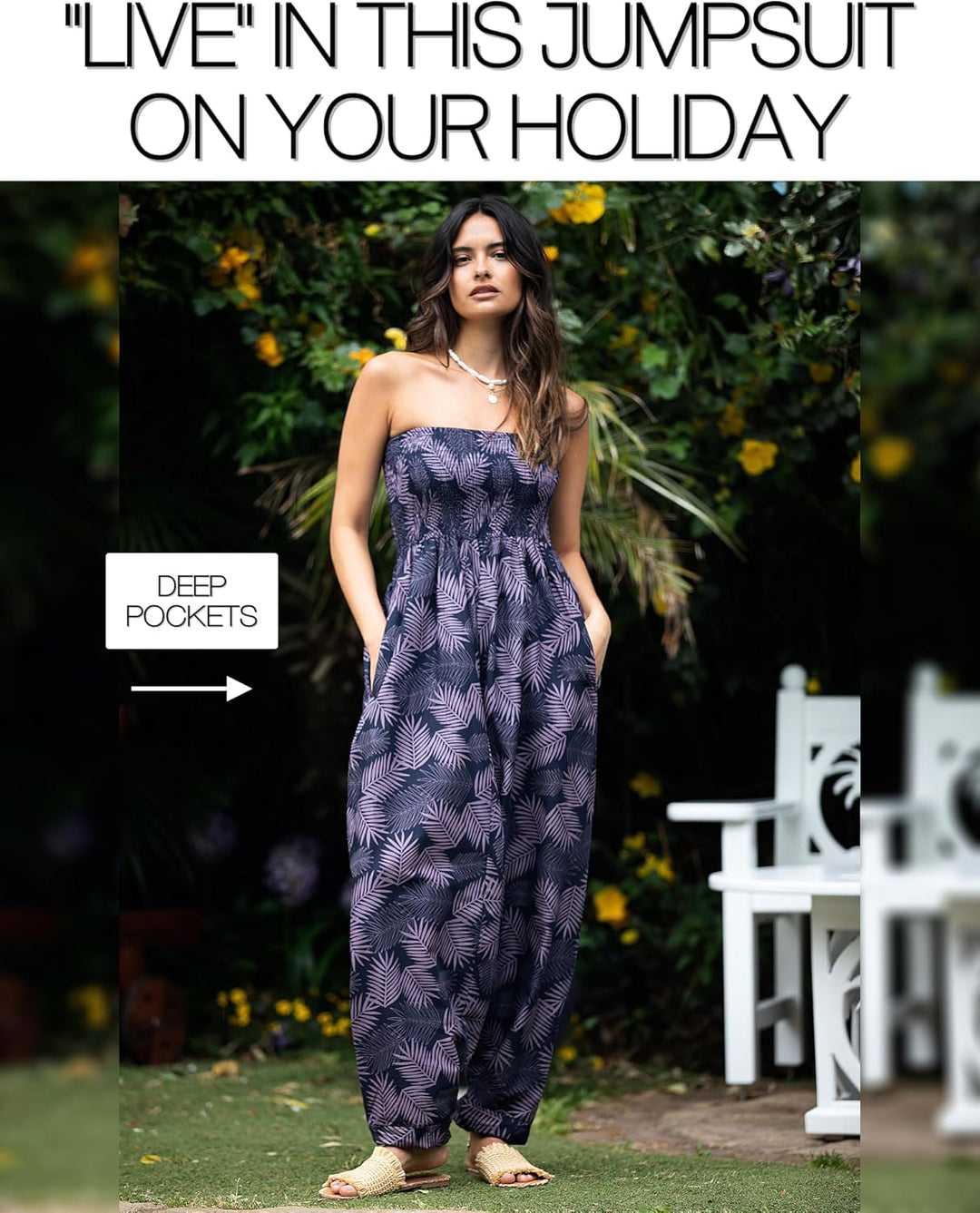 likemary Jumpsuit Damen Sommer – vielseitig tragbarer Einteiler aus Baumwolle – Haremshose mit flies