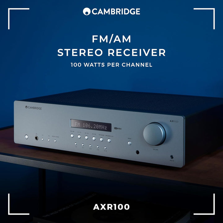 Cambridge Audio AXR100 – 100-Watt-Stereo-Verstärker mit eingebautem Phono-Vorverstärker, Bluetooth u
