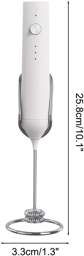 Elektrischer Milchaufschäumer, USB Wiederaufladbar Handmixer mit Doppel-Schneebesen und Ständer für