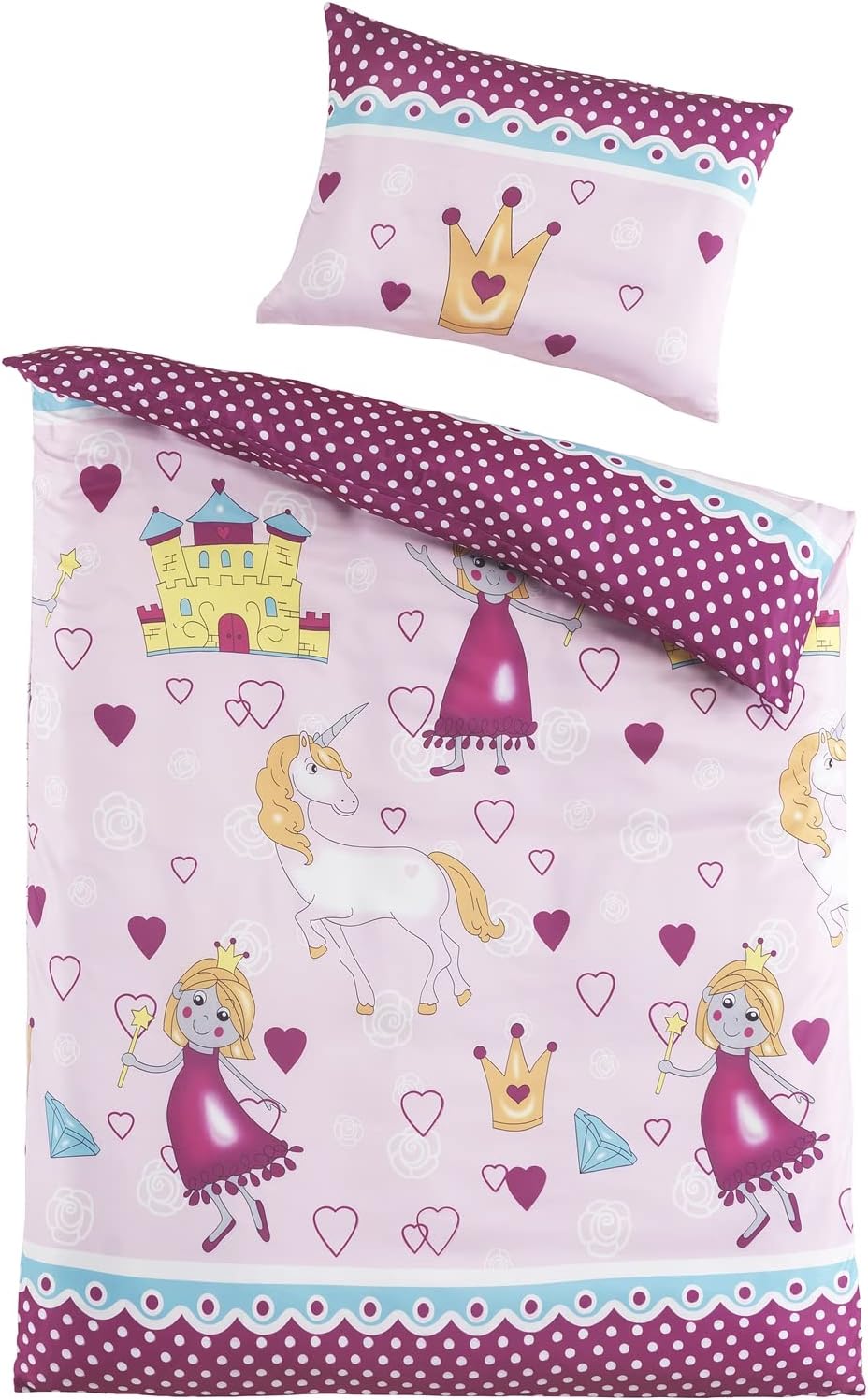Carpe Sonno Kinderbettwäsche 135x100 cm Prinzessin-Bettwäsche Babybett Bettwäsche für Babys Mädchen
