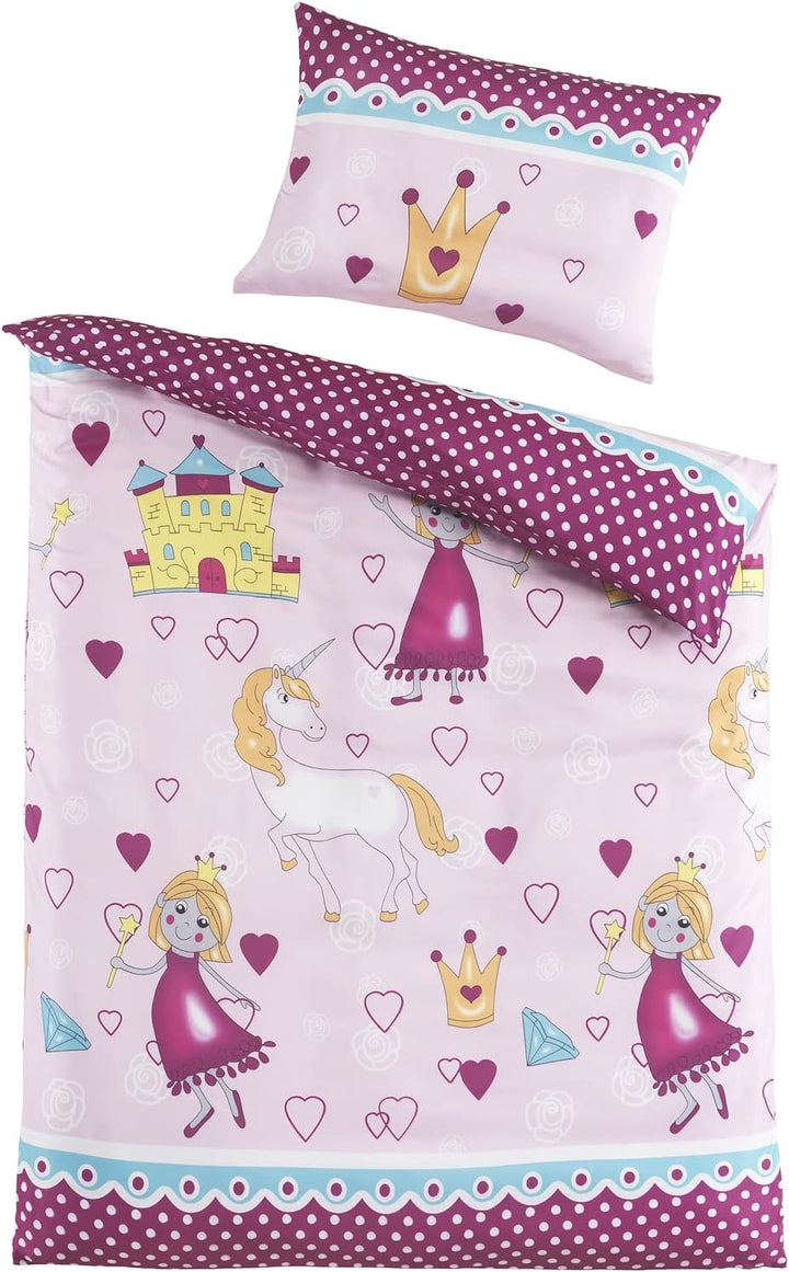 Carpe Sonno Kinderbettwäsche 135x100 cm Prinzessin-Bettwäsche Babybett Bettwäsche für Babys Mädchen