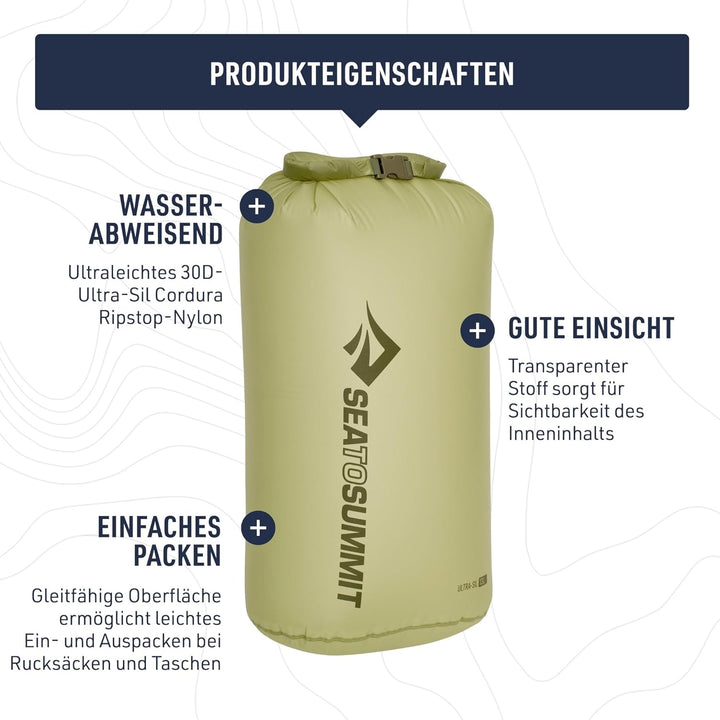 Sea to Summit - Ultra-SIL Dry Bag S 5L - wasserdichte Aufbewahrung - Rollverschluss &amp; Patentierte Fi