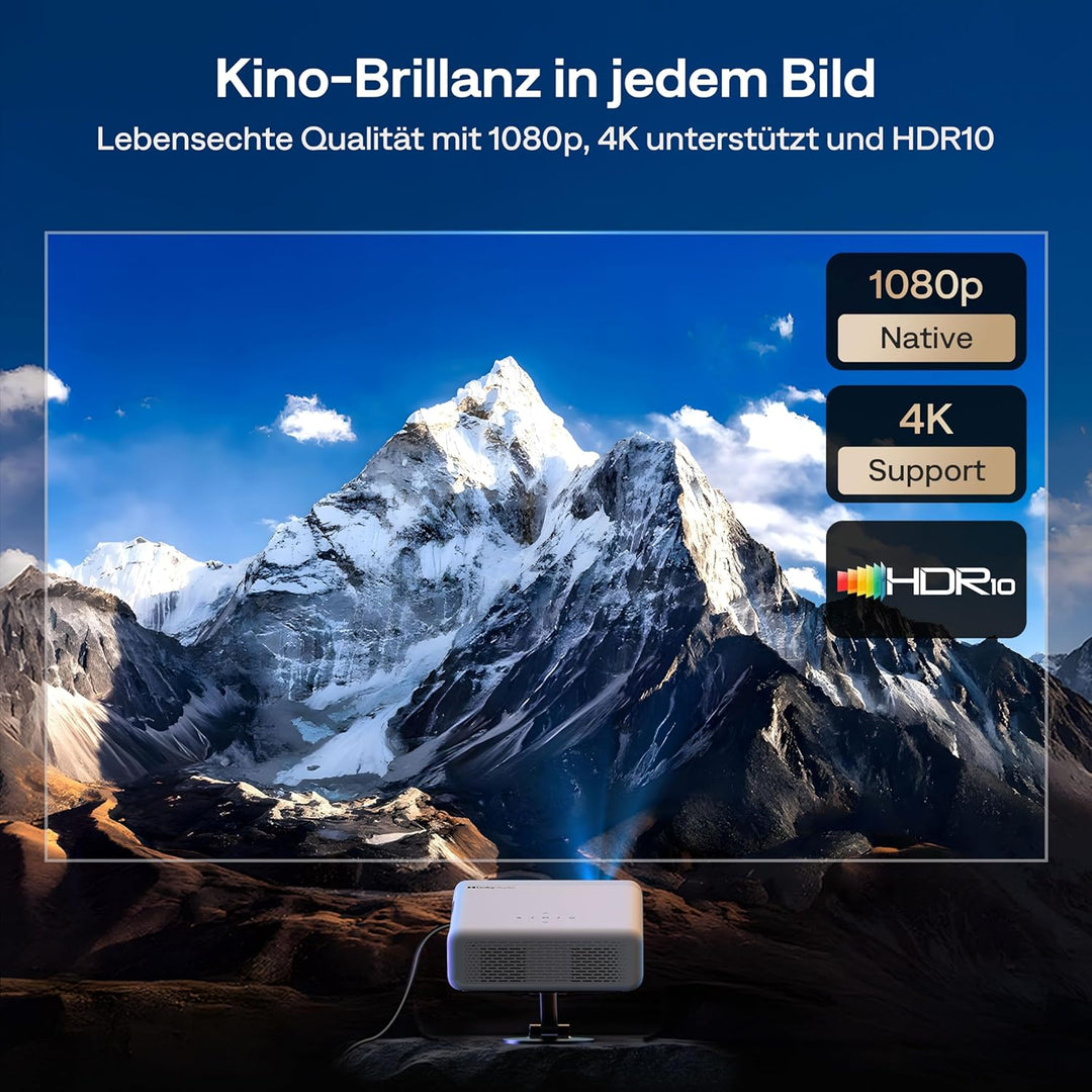 Aurzen Eazze D1G Beamer mit offiziellem Google TV, Smart Beamer 4K unterstützt Full HD 1080P, DoIby