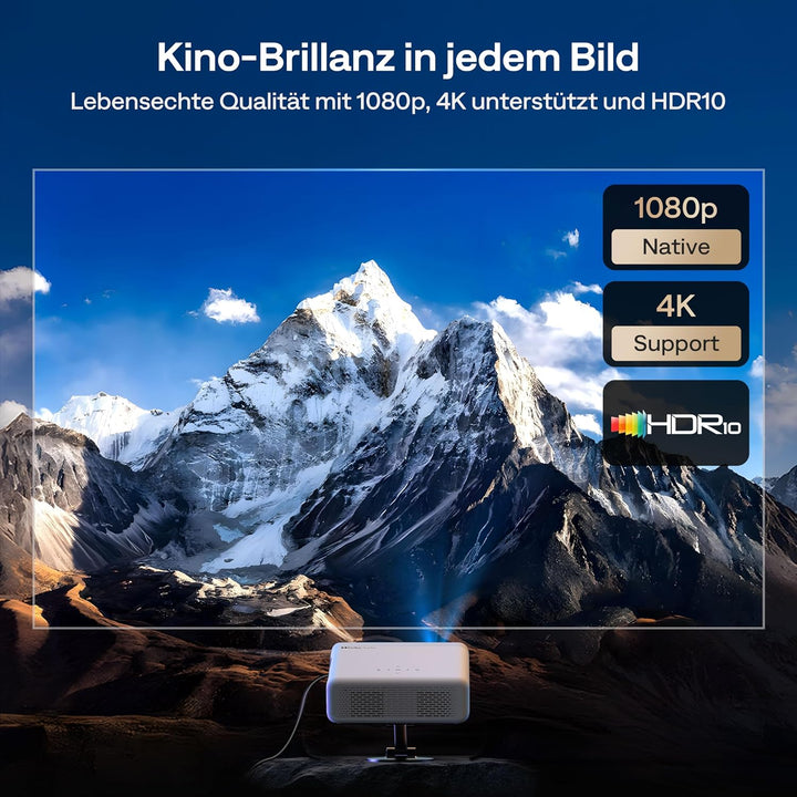 Aurzen Eazze D1G Beamer mit offiziellem Google TV, Smart Beamer 4K unterstützt Full HD 1080P, DoIby
