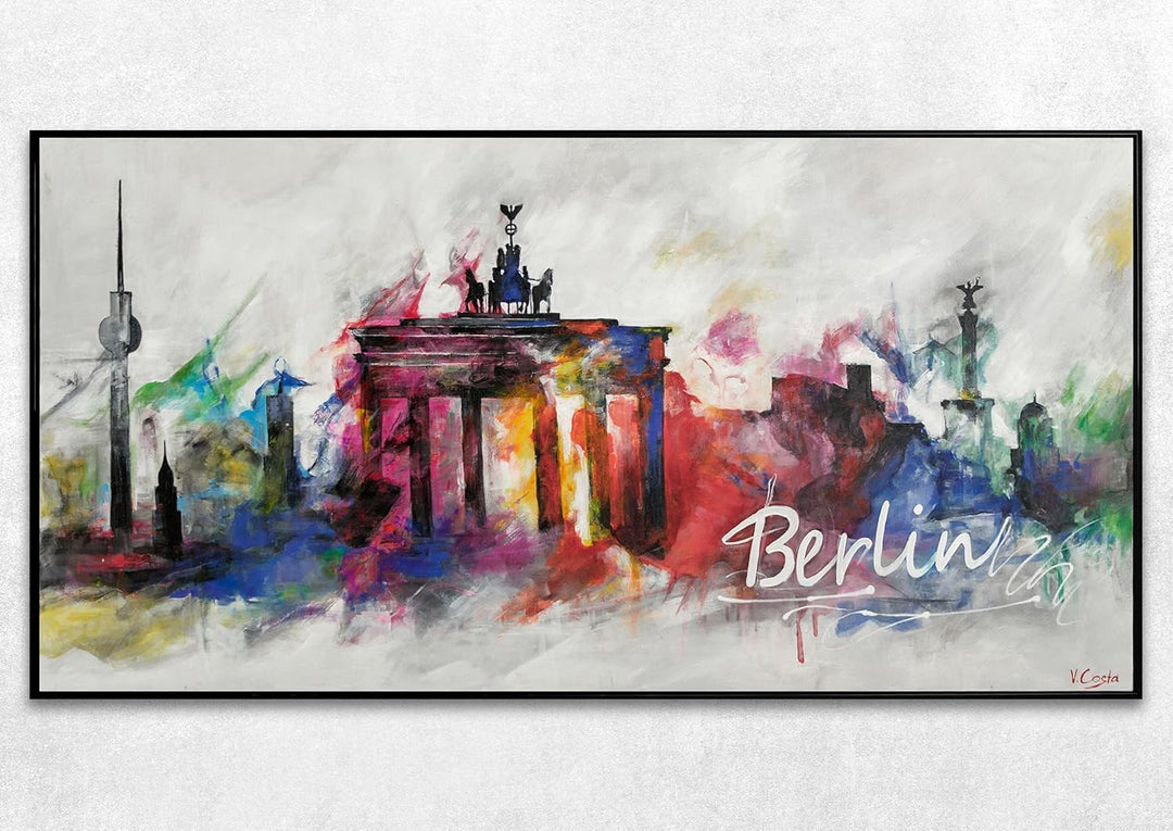 YS-Art Abstrakt Design Acryl Gemälde auf Leinwand Berlin handgemalt Wandbilder Wohnzimmer modern Woh