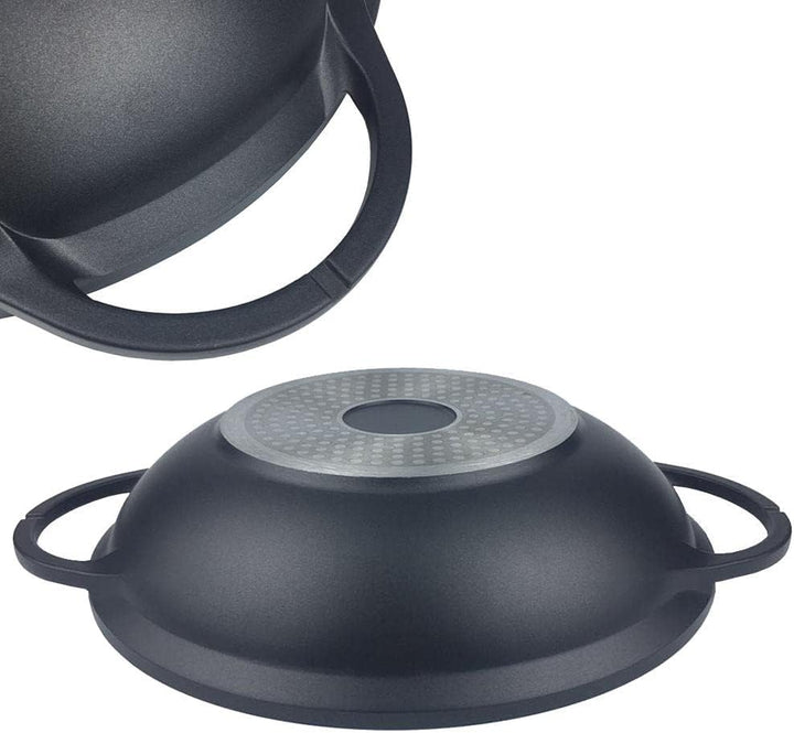Cheffinger Wok Wokpfanne Woktopf Silikongriffe Induktion 36cm Aluguss Deckel