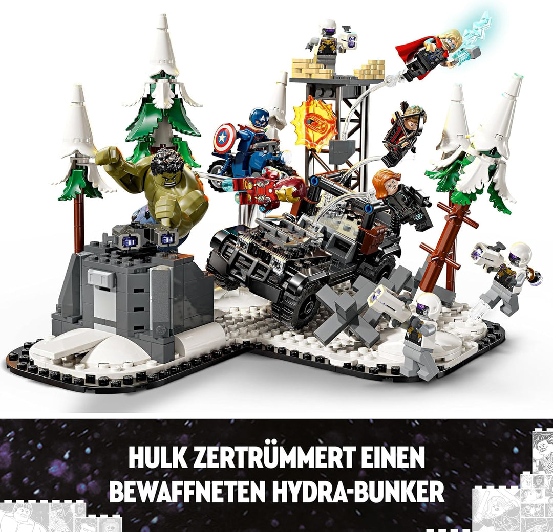 LEGO Marvel Avengers Assemble: Age of Ultron, BAU- und Spielset mit 8 Superhelden-Minifiguren wie Th
