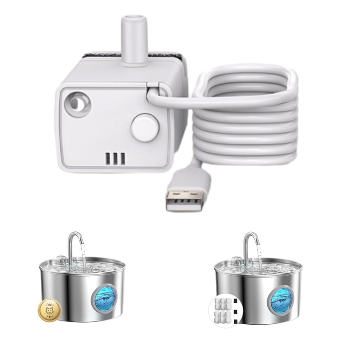 Katzenbrunnen Wasserpumpe: Ultraleise - 0.8 W Geringer Stromverbrauch - Lange Lebensdauer - mit LED-