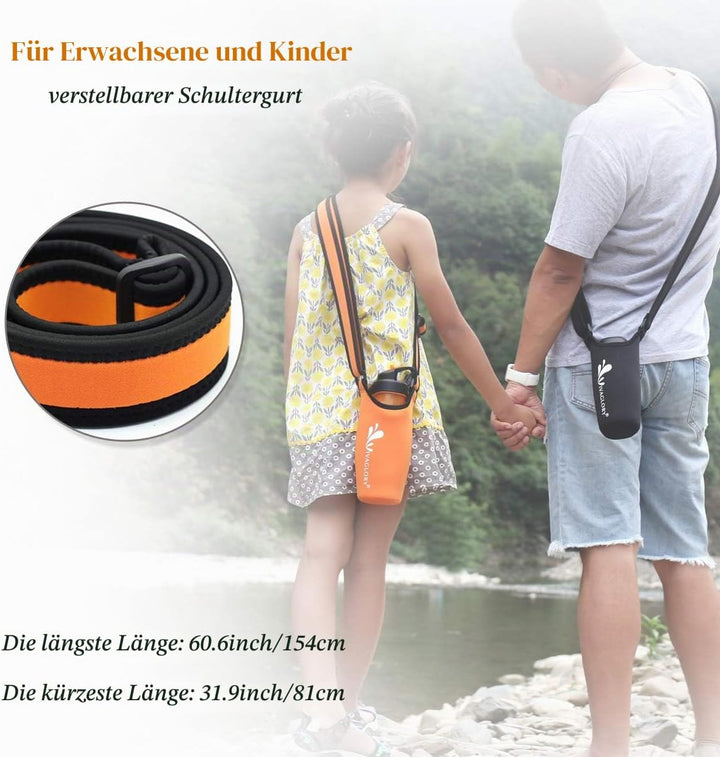 VIVAGLORY hundetrinkflasche &amp; wasserflaschenhalter mit Schultergurt-Kombi, Hunde Trinkflasche &amp; Wass