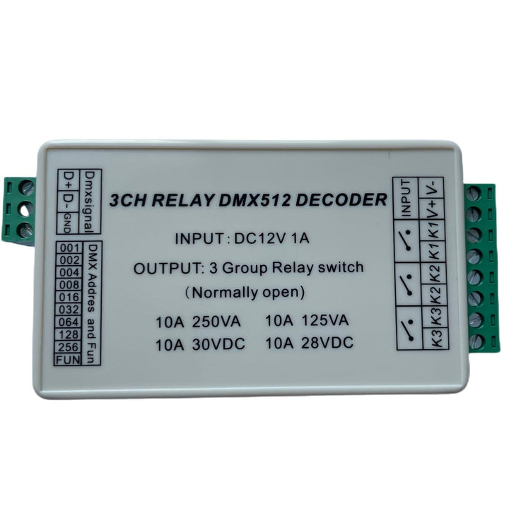3 Channel 5A DMX512 Decoder Controller Relay Switch Kit DIY Converter DMX Dimmer Relay With Protecti