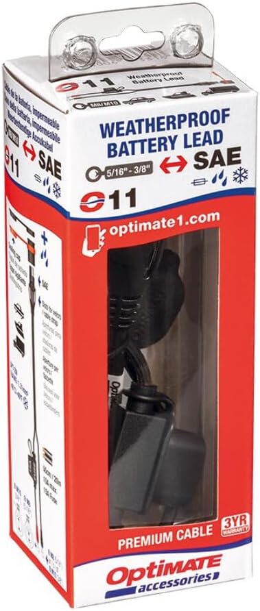 OptiMATE O-11 O11, Kompatibel mit PKW, Blue OptiMATE Witterungsbeständige Batteriezuleitung, Schwerl