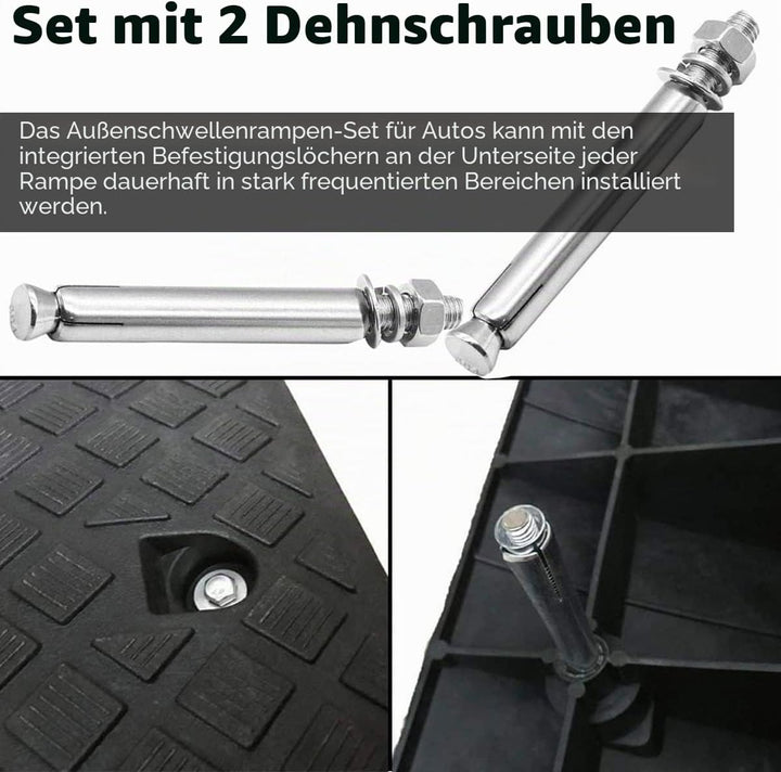 Bordsteinrampen, Aus Robustem Kunststoff, 2 Stück Tragbar Rampe Rollstuhl Türschwellenrampe für Auff