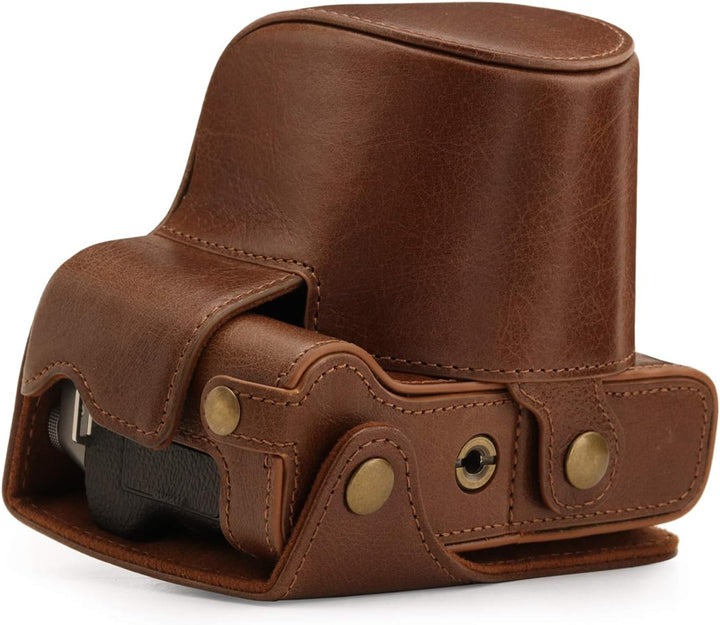 MegaGear Ever Ready MG1884 Kameratasche aus Echtleder, kompatibel mit Fujifilm X-T200 (XC15-45 mm),