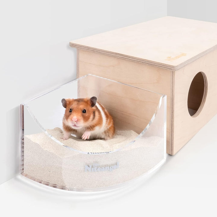 Niteangel Kleintiersandbad-Box - Acryl-Kleintier-Sandbad-Dusche &amp; Sandgruben-Behälter für Hamster, M