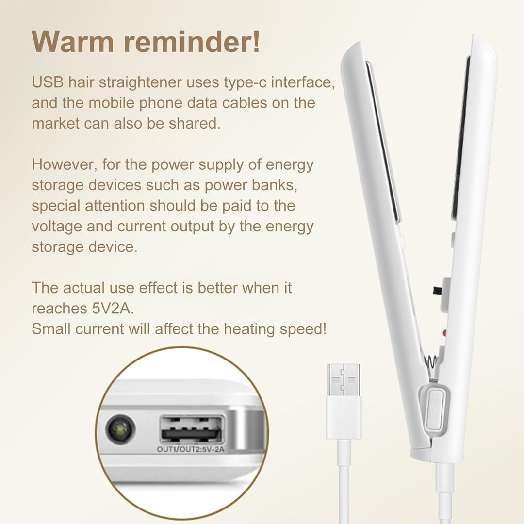 Mini Lockenstab USB Glätteisen Kabellos Dual Purpose Curling Eisen Tragbarer Reise Lockenstab Haargl