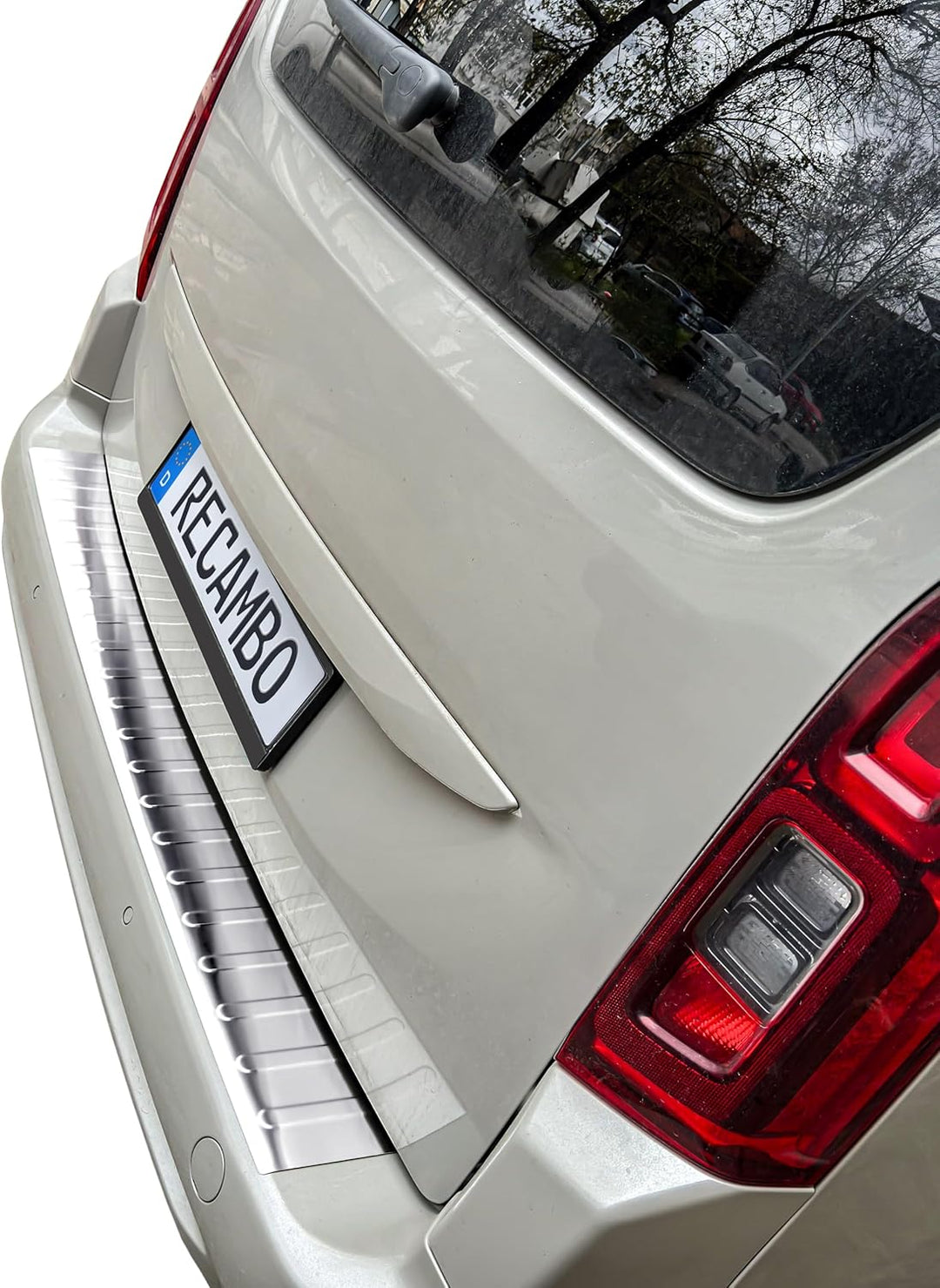 RECAMBO Ladekantenschutz Edelstahl Hochglanz poliert, Chrom Look - kompatibel für Citroen Berlingo 3