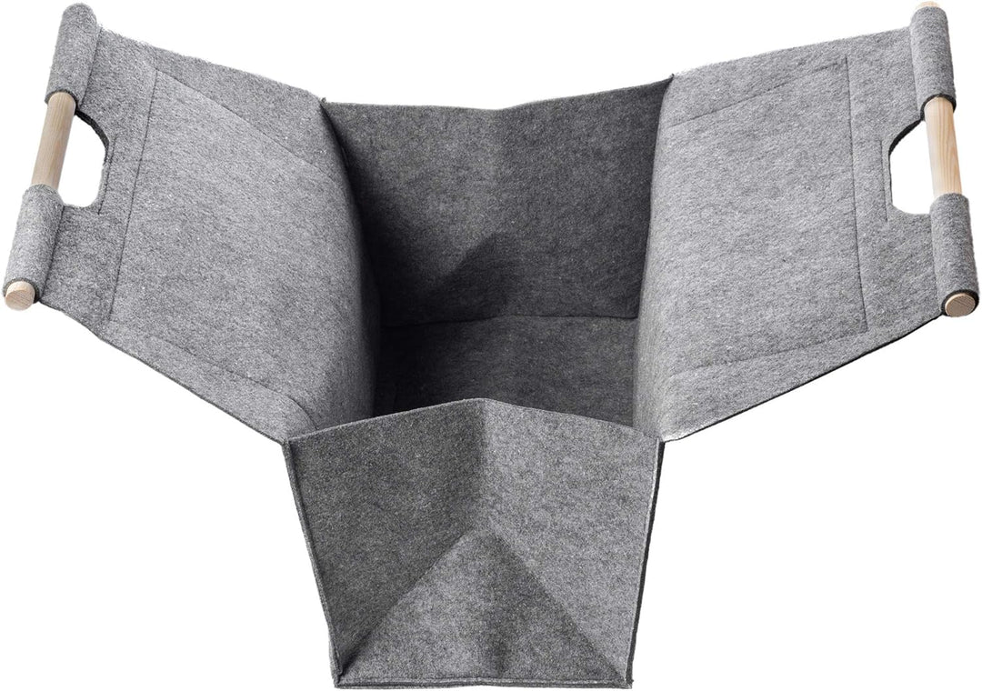 KADAX Kaminholztasche, Holztragetasche aus Filz, Filztasche für Holz, Holzstücke, Filzkorb für Kamin