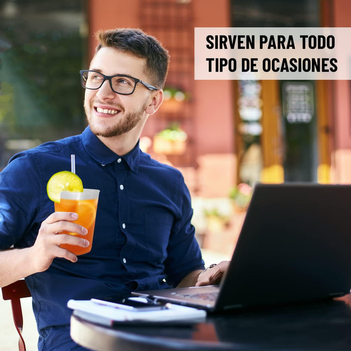 100 x 500 ml Wiederverwendbare und Einwegbecher - Hartplastik, unzerbrechlich, für Partys, Büro oder