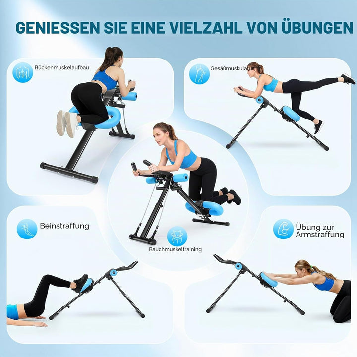 Bauchmuskeltrainer für Zuhause, 3 Einstellbare Winkel &amp; 5 Höheneinstellungen/150kg Belastbarkeit, Au