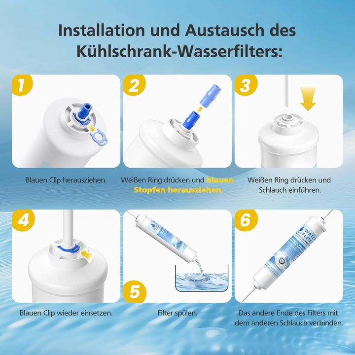 4 VILLAPOOL Wasserfilter Kühlschrank Ersatz für Samsung Kühlschrank Wasserfilter DA29-10105J, DA29-1