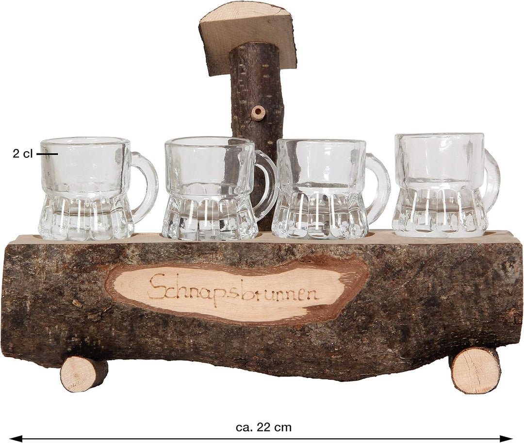 Bartl 107863 Schnapsbrunnen mit 4 Gläsern - originelles Zubehör für die Hausbar, Schnapsbrunnen