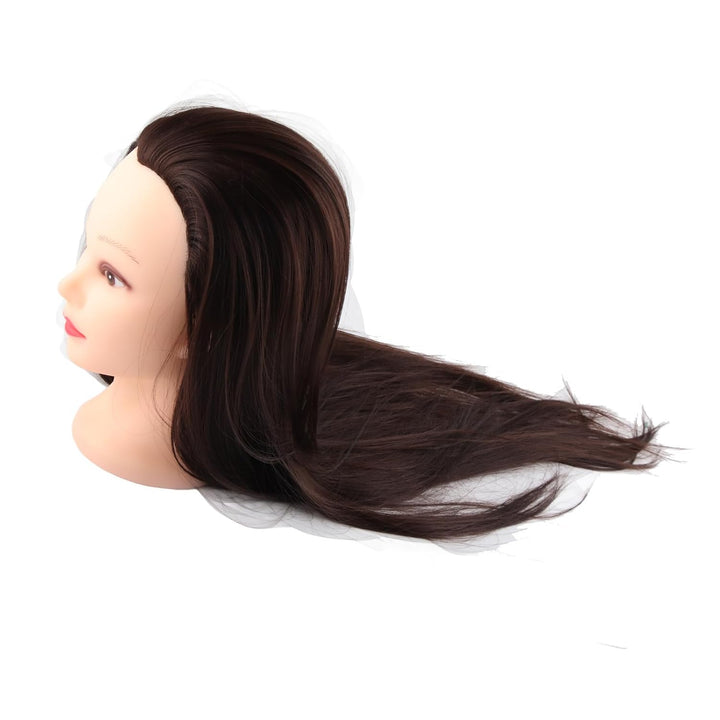 lyrlody 24-Zoll-Friseur-Übungskopf-Modellschaufensterpuppe aus 30% Echtem Haar Zum Schneiden, Flecht