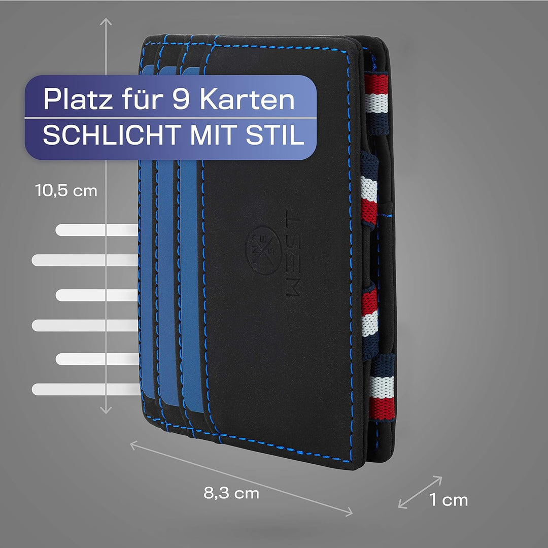WEST® - Magic Wallet mit Münzfach + Geschenkverpackung - magische Geldbörse kompakt & klein - Trick