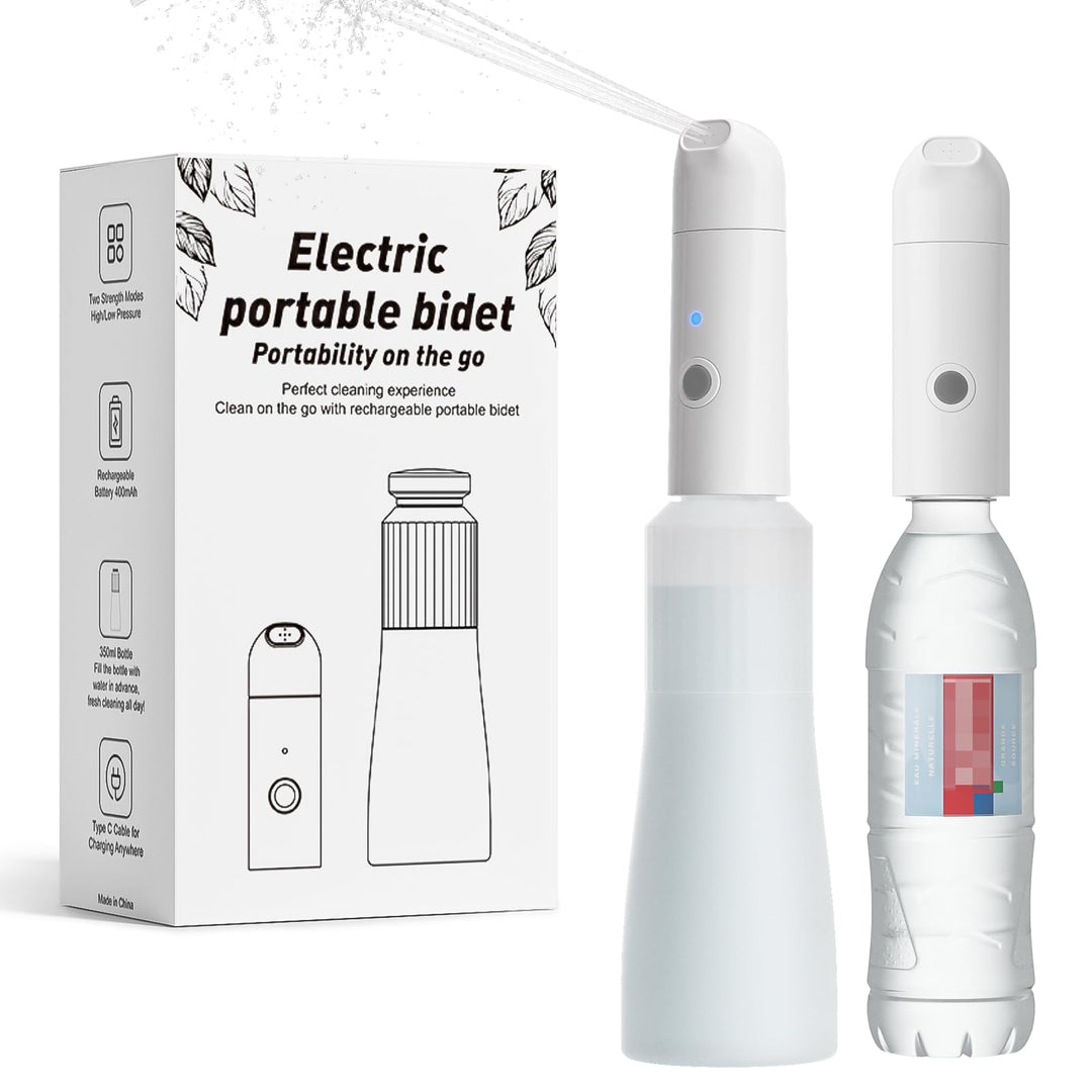 Bigcow Tragbares Bidet, Elektrische Po Dusche, Ein-Tasten-Bedienung, Reise Bidetflasche Mit 350mL Re