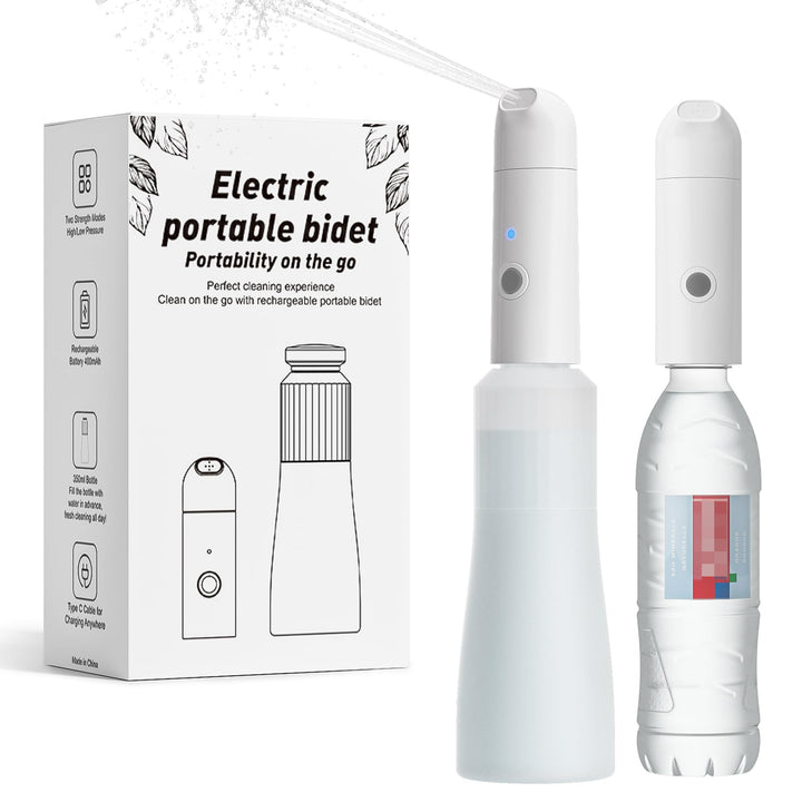 Bigcow Tragbares Bidet, Elektrische Po Dusche, Ein-Tasten-Bedienung, Reise Bidetflasche Mit 350mL Re