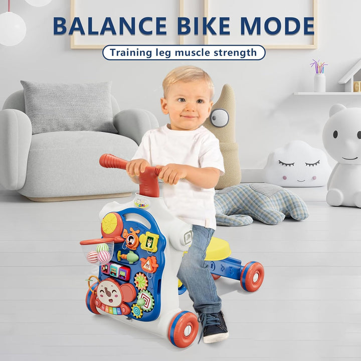 HYES 5 in 1 Lauflernwagen, Baby Spiel und Lauflernhilfe mit Musik und Abnehmbarem Spielboard, Laufwa