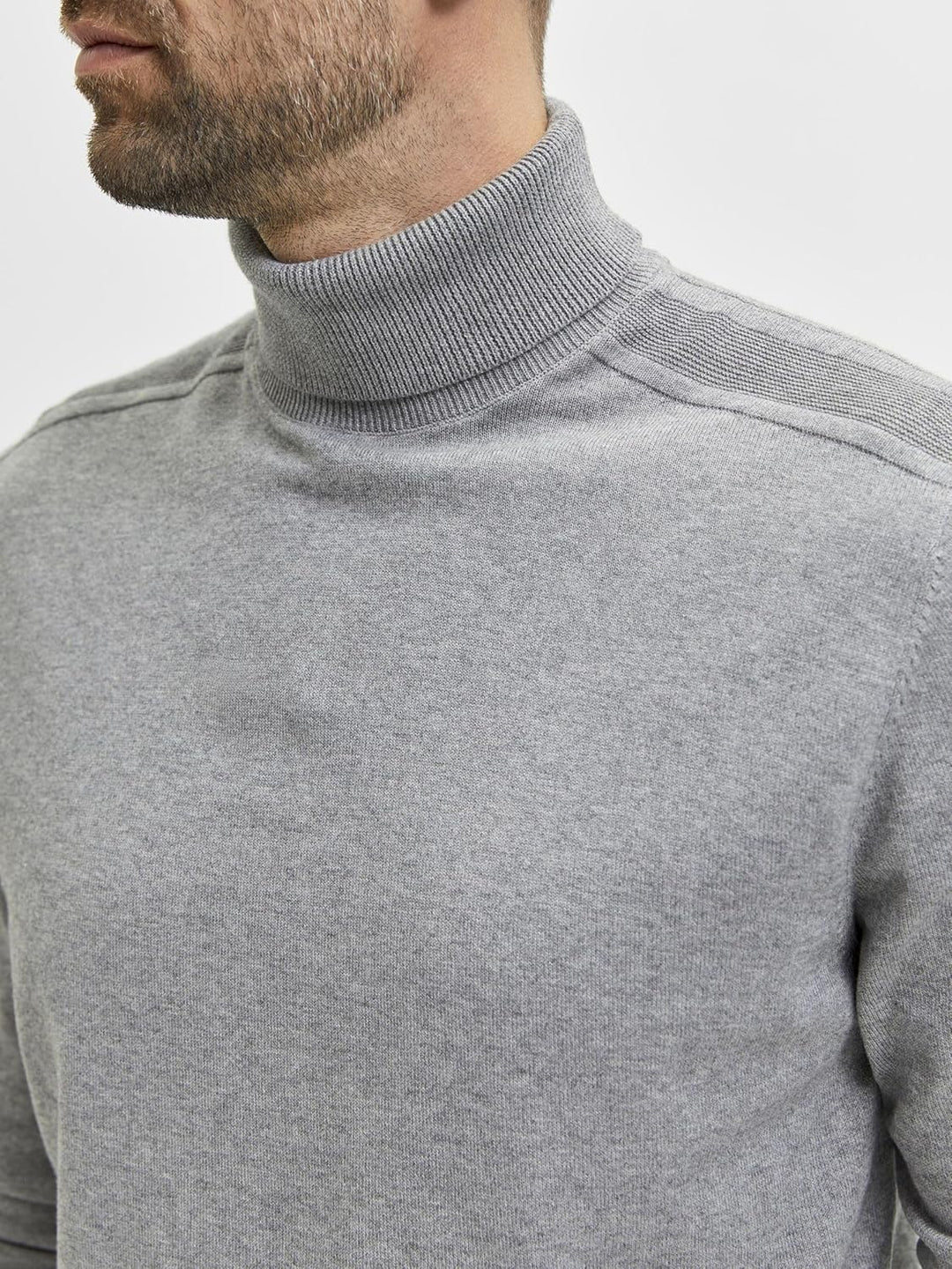 SELECTED HOMME Male Pullover Langarm Rollkragen S Grau (Medium Grey Melange), S Grau (Medium Grey Me