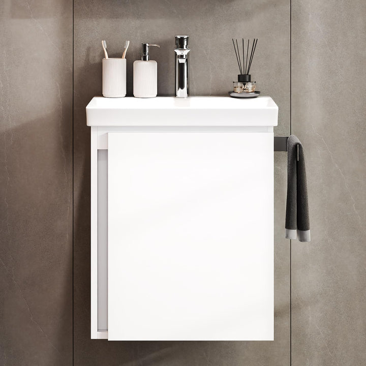 Planetmöbel Waschtischunterschrank 50cm (Weiss) ohne Wasserhahn Weiss, ohne Wasserhahn Weiss
