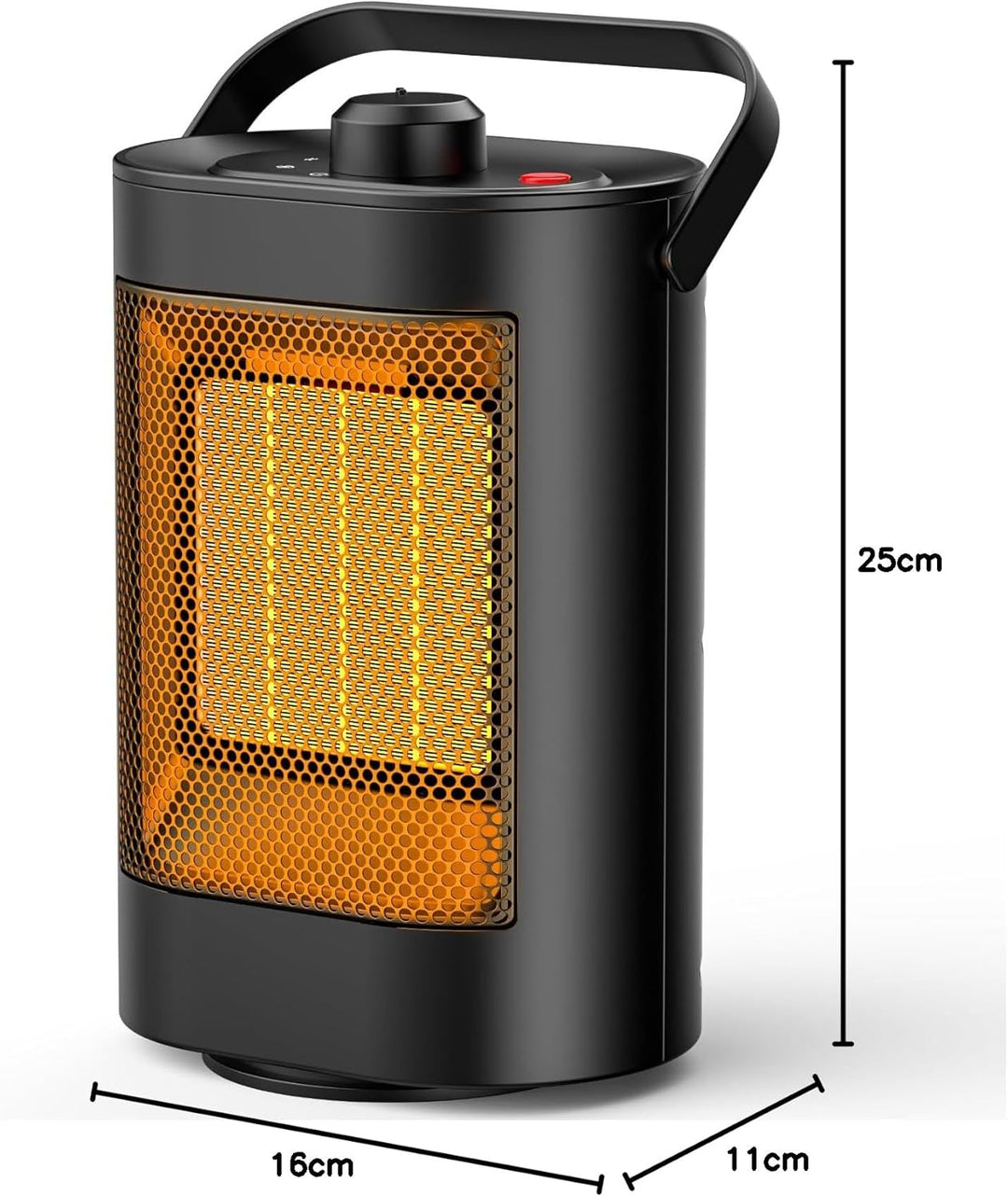 Heizlüfter Energiesparend Leise - 1500W PTC Keramik Heizung Elektrisch, 3 Geschwindigkeit Elektrohei