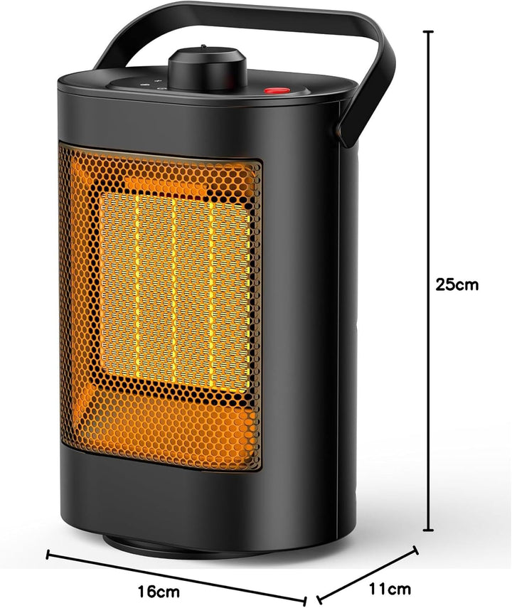 Heizlüfter Energiesparend Leise - 1500W PTC Keramik Heizung Elektrisch, 3 Geschwindigkeit Elektrohei