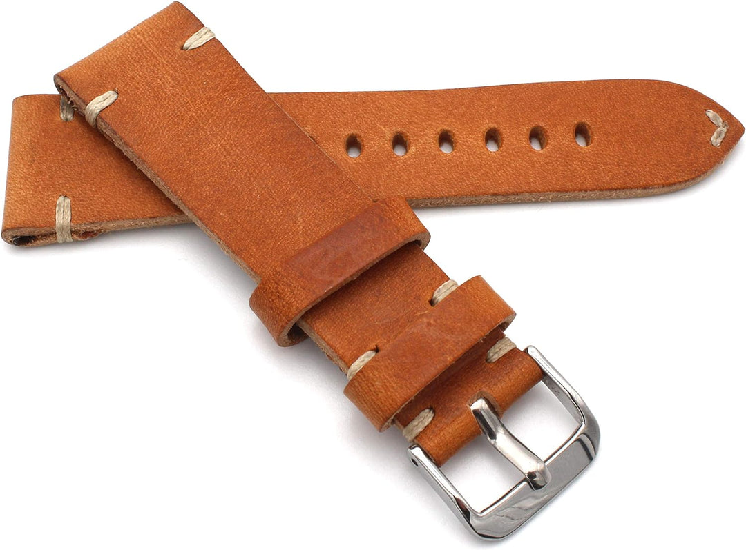 Sulla RIOS 1931 Herren Leder Deutsch Uhrenarmband Vintage 24 mm Pilot hell braun