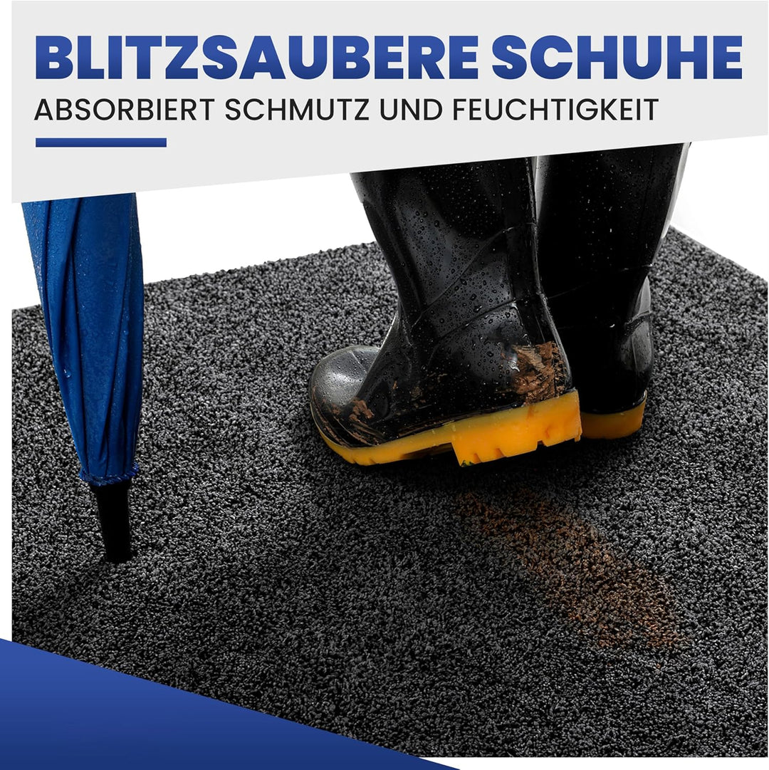 Mibao Fussmatte Innen 50 x 80 cm, Schmutzfangmatte für den Eingangsbereich, Türmatte, rutschfeste, S