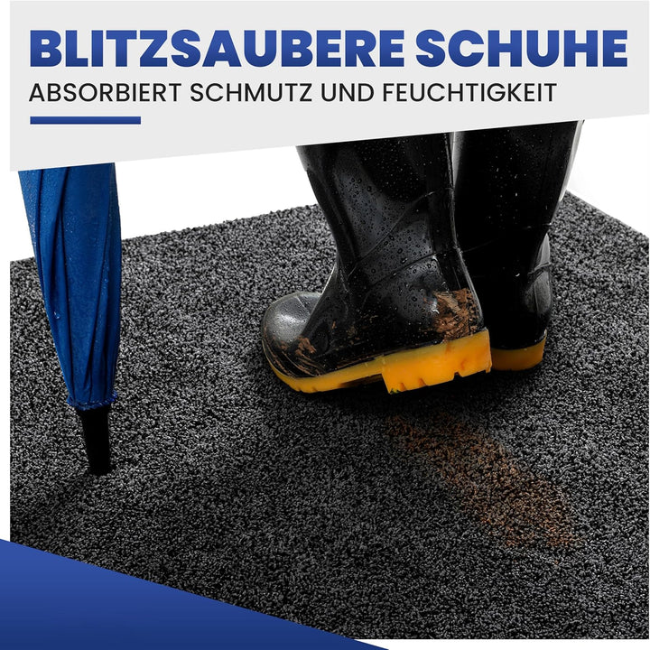 Mibao Fussmatte Innen 50 x 80 cm, Schmutzfangmatte für den Eingangsbereich, Türmatte, rutschfeste, S