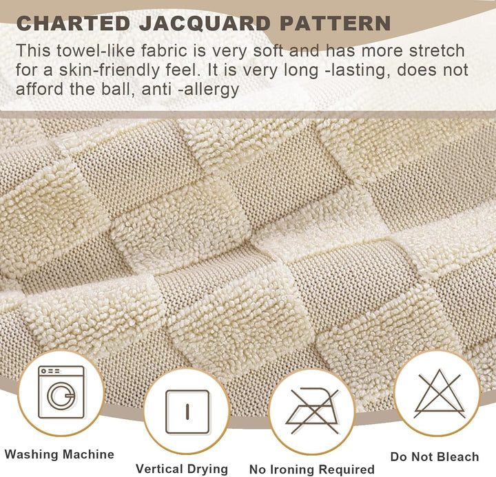 FIGOOO Stretch Sofabezug 2 Sitzer Sofa überzug Schachbrettmuster Jacquard Elastisch Waschbar Sofahus