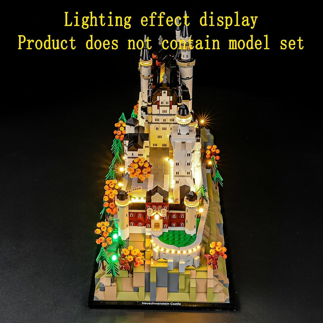 GEAMENT LED Licht-Set Kompatibel mit Lego Schloss Neuschwanstein Architecture 21063 Bausteine Modell