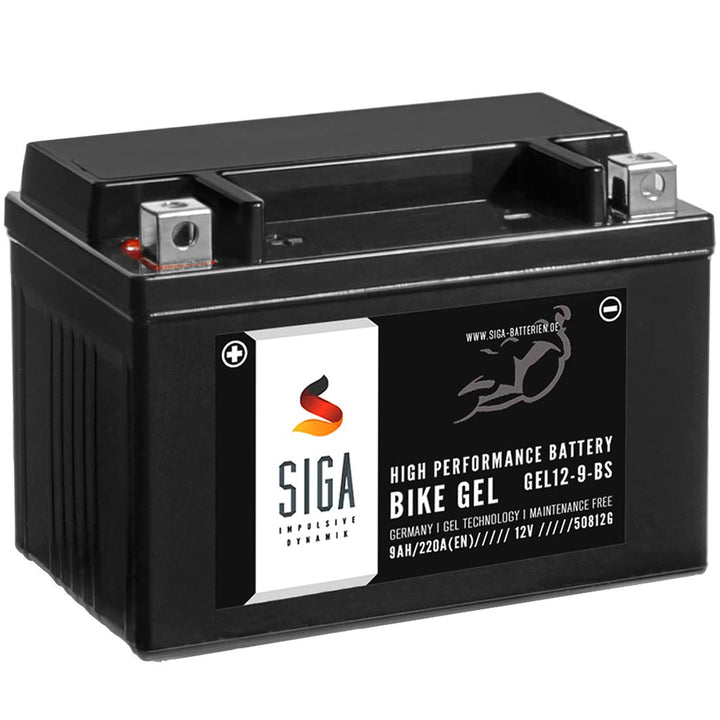 SIGA GEL Motorradbatterie 12V 9Ah 220A/EN GEL Batterie YTX9-BS GEL12-9-BS YTX9-4 GTX9-BS ETX-9-BS 50