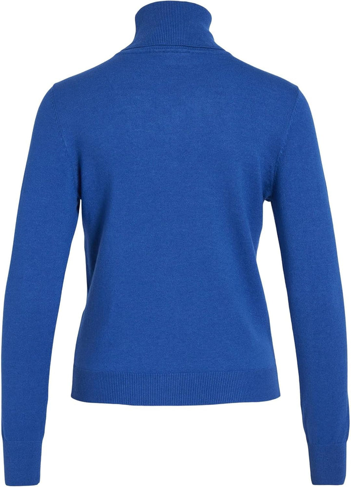 Vila Damen Vicomfy L/S Rollneck Knit Top/Su/Pb Strickpullover M Lapis Blue/Detail:melange, M Lapis B