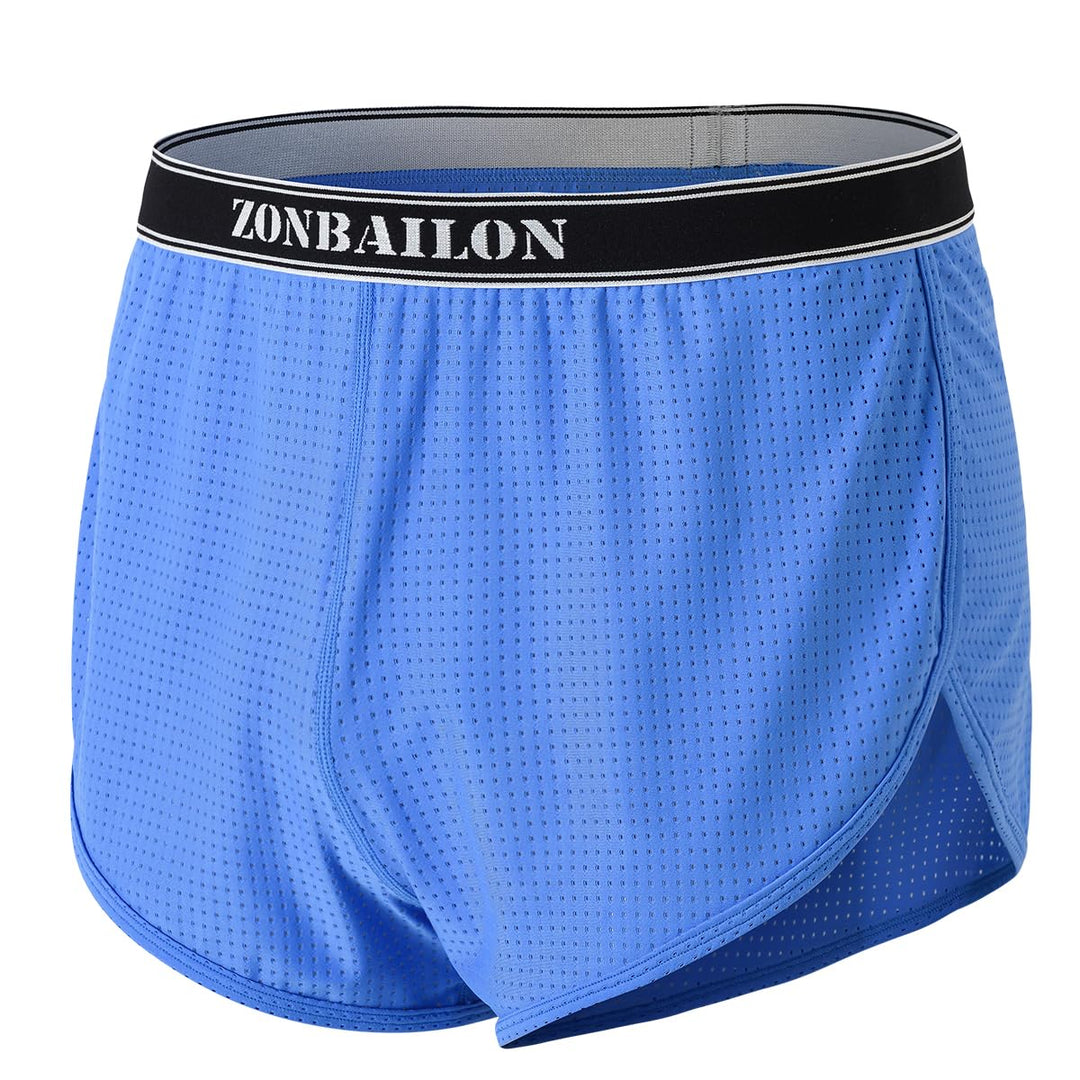 Herren Transparent Sexy Boxershorts Männer Atmungsaktiv Bequem Unterhose Seitlichem Schlitz Mesh Des