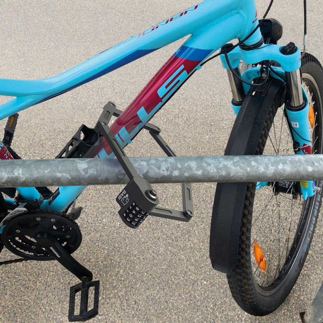 BASI | Faltschoss mit Zahlencode 4-stellig inkl. Halterung | 6 Gelenke aus gehärtetem Stahl | Länge