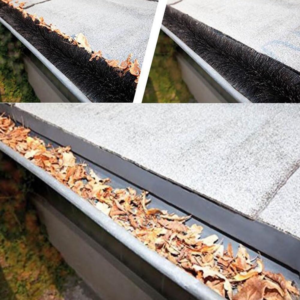 Dachrinnenschutzsystem, 600 x 100 mm, sichere Bürste in Dachrinne, Laubschutzstopper, Dachrinnenschu
