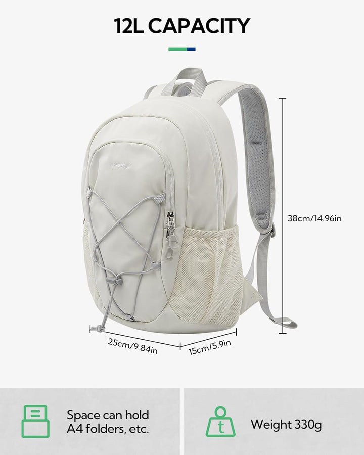 WATERFLY Rucksack Klein Wanderrucksack 12L: Leicht Tagesrucksack Mini Sport Backpack Outdoor Daypack