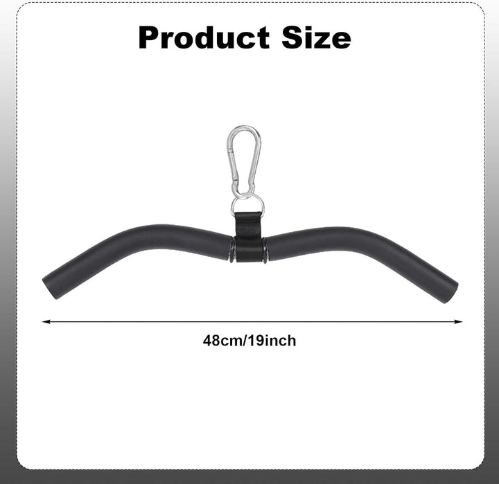 Latzug Griff, Bizeps Stange Trizeps Kabelzug, Latzugstange Kurz 48 cm Schwarz, Gym Zuhause Bodybuild